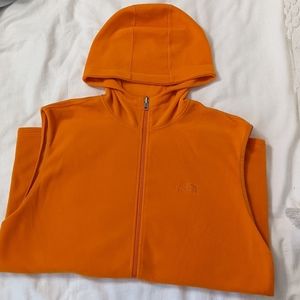 The North Face Orange Fleece Hooded Vest